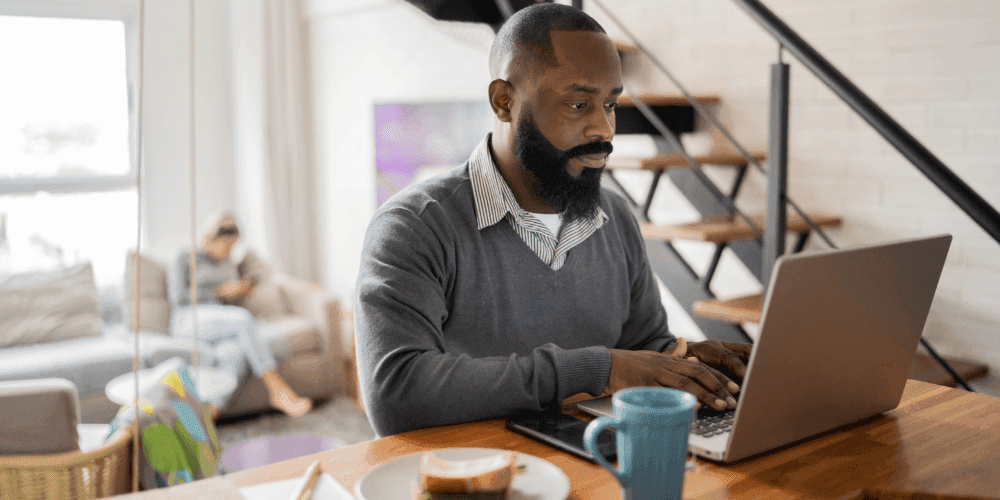 Man working on Laptop