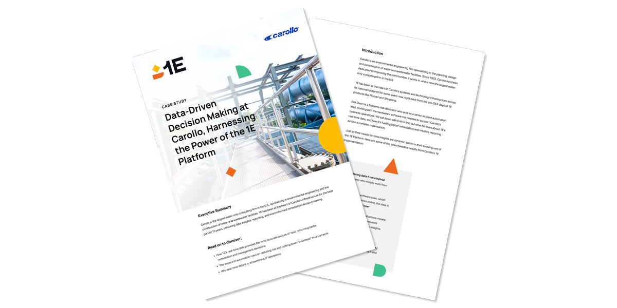 Data-Driven Decision Making at Carollo, Harnessing the Power of the 1E Platform